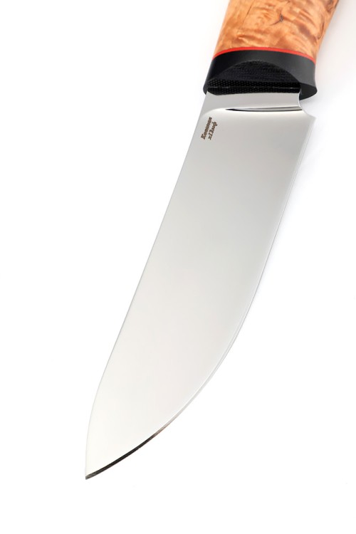 Нож Скиннер сталь кованая х12мф рукоять G10 карельская береза 