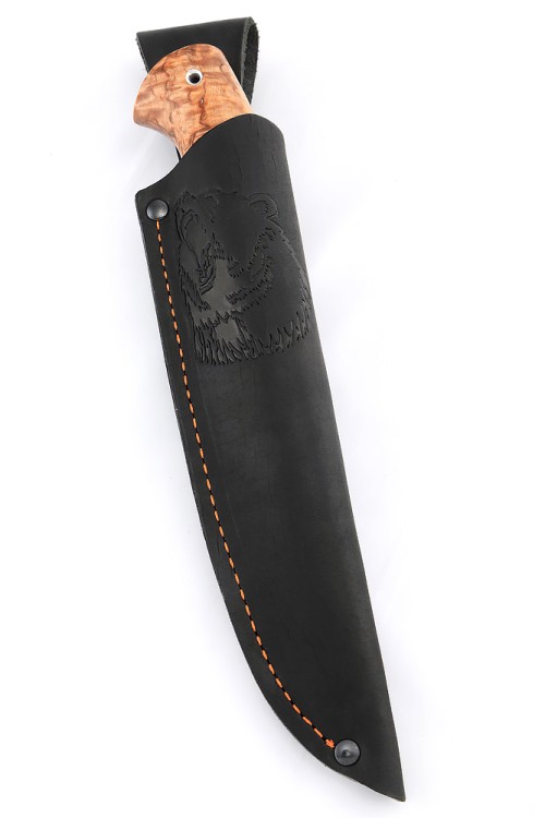 Нож Скиннер сталь кованая х12мф рукоять G10 карельская береза 