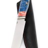 Нож Берсерк S390 рукоять вставка зуб мамонта, кап клена синий 