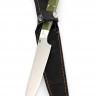 Нож Шеф Универсальный кованая сталь 95х18 рукоять зеленая карельская береза цельнометаллический 