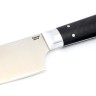 Кухонный нож Сантоку средний кованая сталь 95х18 рукоять черный граб цельнометаллический 