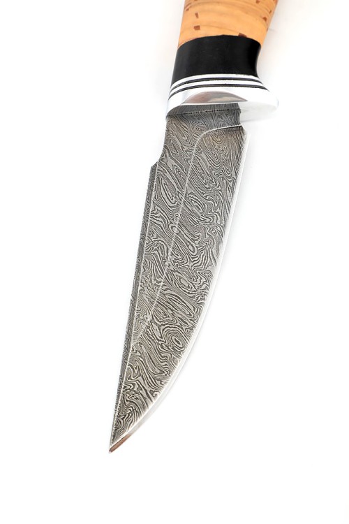 Нож Ласка сталь дамаск рукоять береста 