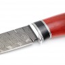 Нож Путник дамасская сталь рукоять стабилизированная карельская береза красная 