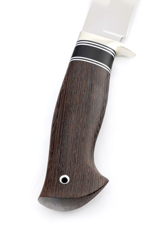 Нож Вятич сталь кованая Х12МФ рукоять мельхиор, вставка черный граб, венге  Нож Вятич сталь кованая Х12МФ рукоять мельхиор, вставка черный граб, венге