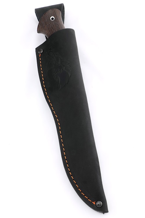 Нож Вятич сталь кованая Х12МФ рукоять мельхиор, вставка черный граб, венге  Нож Вятич сталь кованая Х12МФ рукоять мельхиор, вставка черный граб, венге