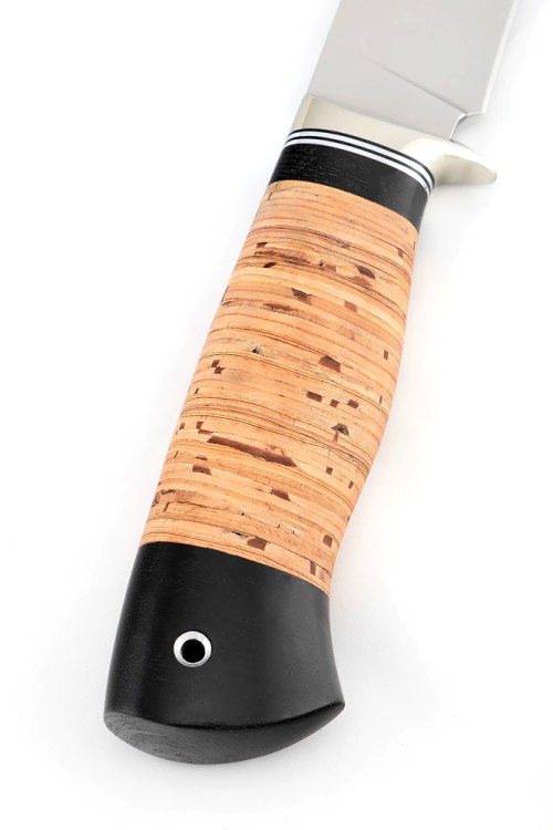 Нож Беркут сталь AUS8, рукоять мельхиор, береста 