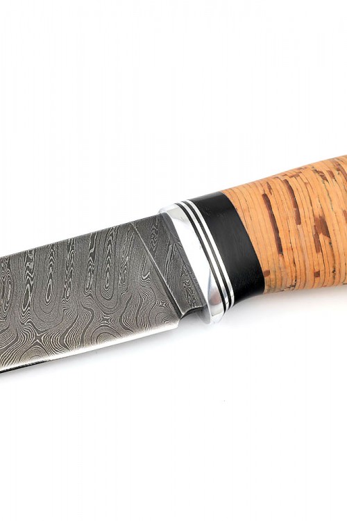 Нож Разделочный сталь дамаск рукоять береста 