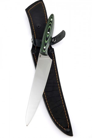 Нож Мастер Шеф 95х18 G10 зеленая цельнометаллический 