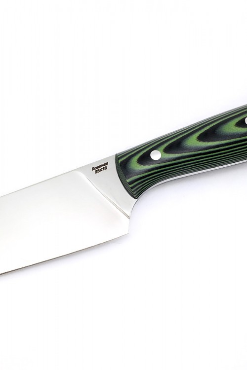 Нож Мастер Шеф 95х18 G10 зеленая цельнометаллический  