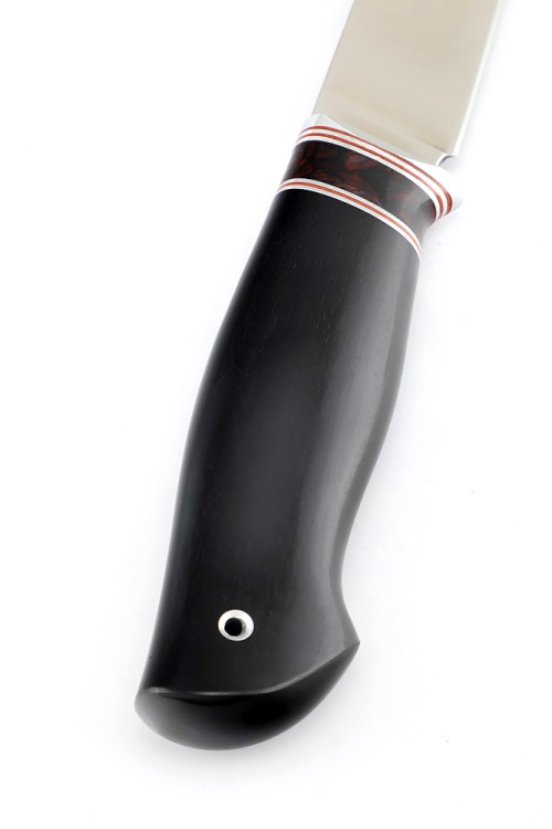 Нож Разделочный сталь К340 рукоять акрил коричневый черный граб 