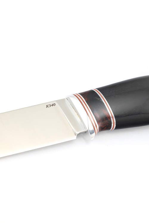 Нож Разделочный сталь К340 рукоять акрил коричневый черный граб 