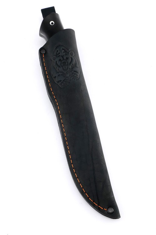 Нож Разделочный сталь К340 рукоять акрил коричневый черный граб 