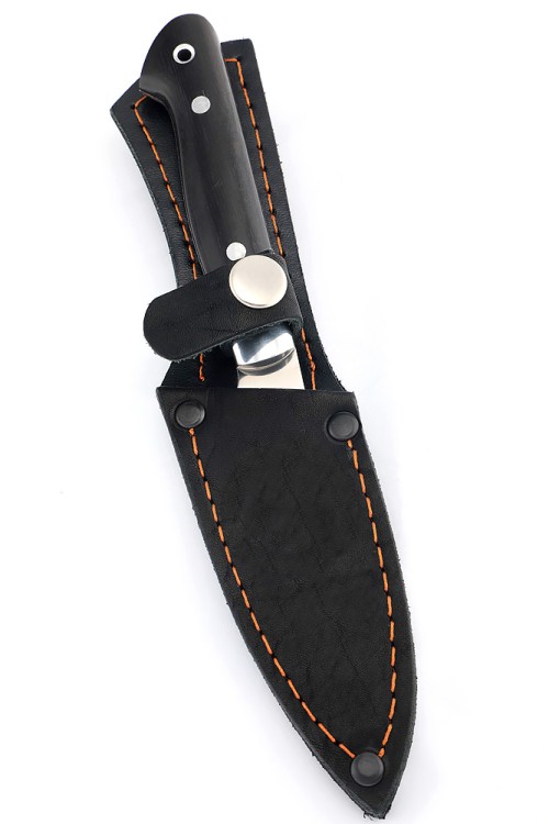 Нож Шеф-повар овощной малый сталь кованая Х12МФ рукоять черный граб цельнометаллический 