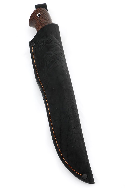 Нож Лось сталь К340 рукоять мельхиор, вставка акрил коричневый, венге 