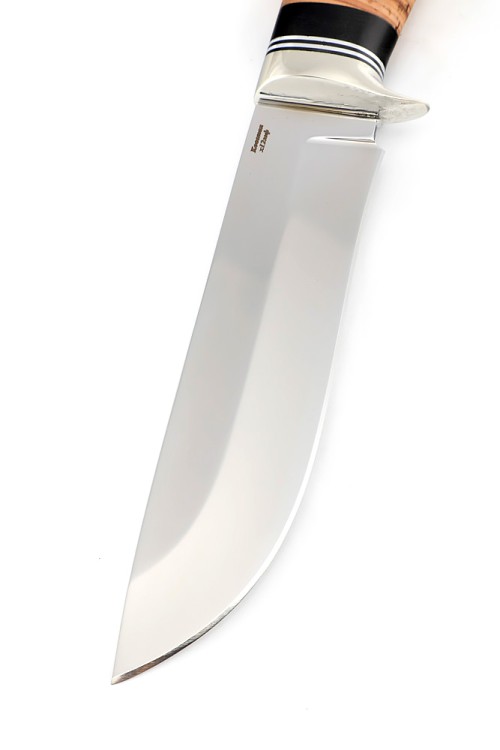 Нож Вятич сталь кованая Х12МФ рукоять мельхиор, береста 