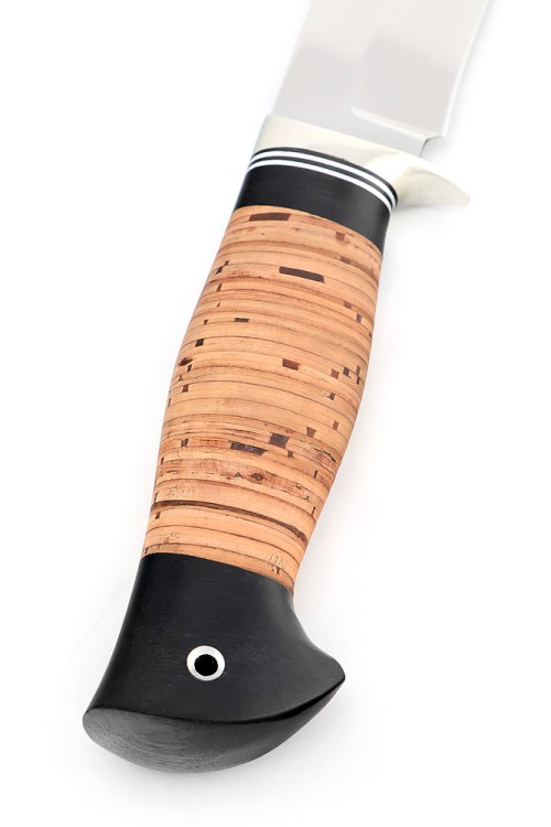 Нож Вятич сталь кованая Х12МФ рукоять мельхиор, береста 