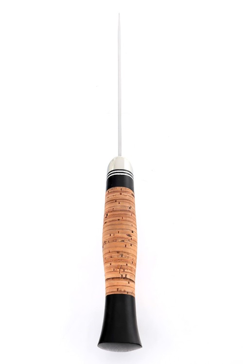 Нож Вятич сталь кованая Х12МФ рукоять мельхиор, береста 