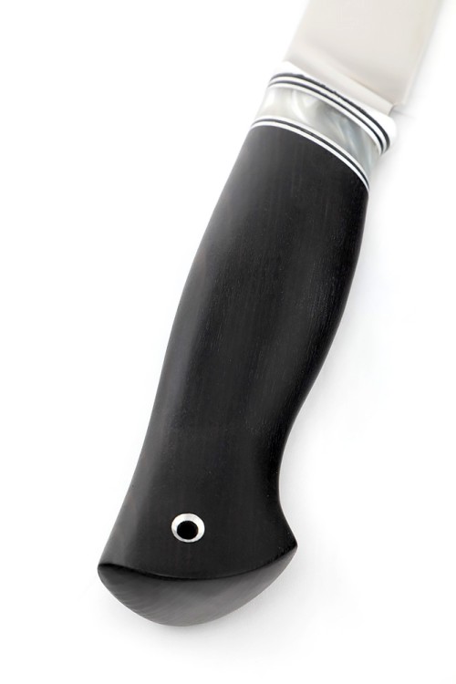 Нож Разделочный кованая сталь х12мф белый акрил черный граб ФОРМОВАННЫЕ НОЖНЫ  Нож Разделочный кованая сталь х12мф белый акрил черный граб ФОРМОВАННЫЕ НОЖНЫ