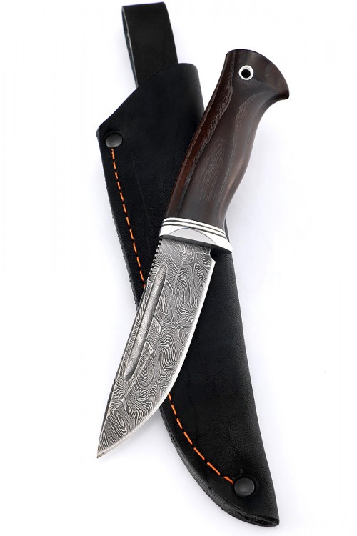 Нож Малыш сталь дамаск рукоять термоциклированая ясень 