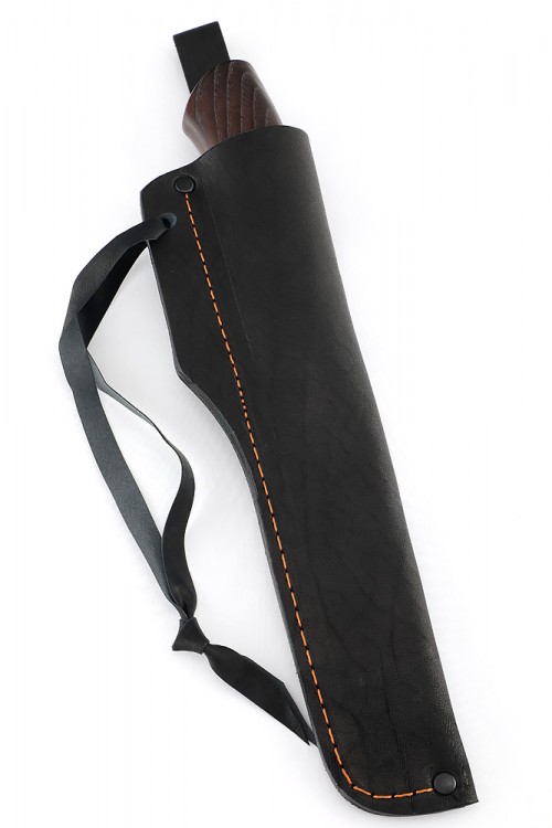 Нож Северный №5 дамаск кованый дол рукоять вставка рог лося термоциклированный ясень 