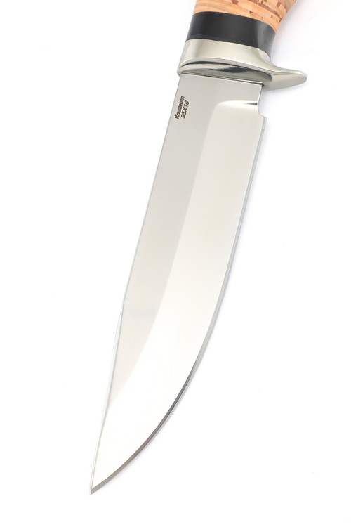 Нож Волк сталь кованая 95Х18 рукоять мельхиор береста черный граб 