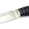 Нож Пластун (казачий пластунский нож) сталь кованая 95Х18, рукоять мельхиор, черный граб 