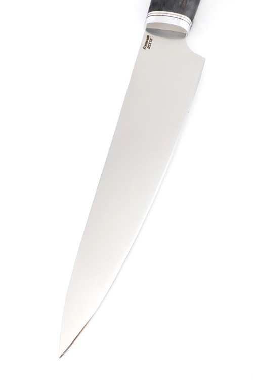 Нож Шеф-повар большой кованая сталь 95х18 рукоять карельская береза фиолетовая 