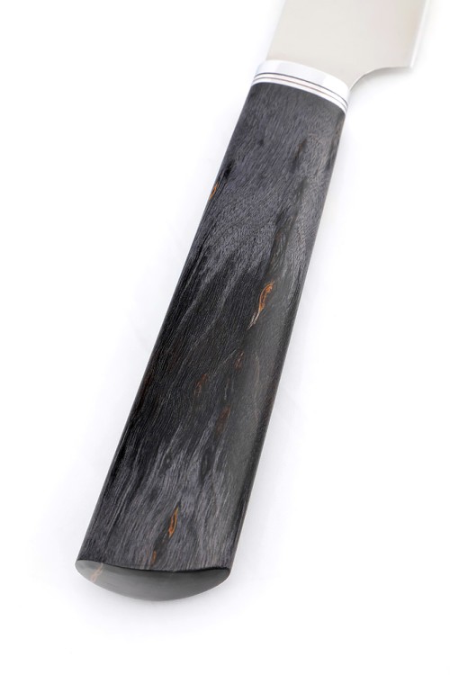 Нож Шеф-повар большой кованая сталь 95х18 рукоять карельская береза фиолетовая 