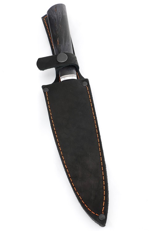 Нож Шеф-повар большой кованая сталь 95х18 рукоять карельская береза фиолетовая 