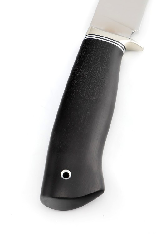 Нож Беркут сталь AUS8, рукоять мельхиор, черный граб 