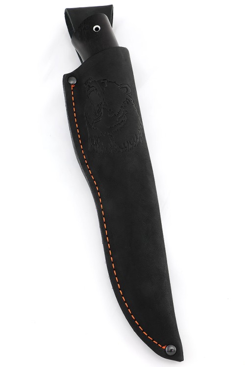 Нож Беркут сталь AUS8, рукоять мельхиор, черный граб 