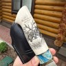 Нож Стрела Elmax стабилизированный зуб мамонта элфорин (скримшоу) формованные ножны 