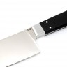 Кухонный нож Сантоку средний кованая сталь х12мф рукоять черный граб, цельнометаллический 