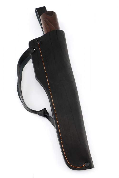 Нож Северный №4 сталь дамаск кованый дол рукоять вставка рог лося термоциклированный ясень 