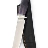 Нож Каюр сталь К340 рукоять мельхиор, карельская береза фиолетовая 