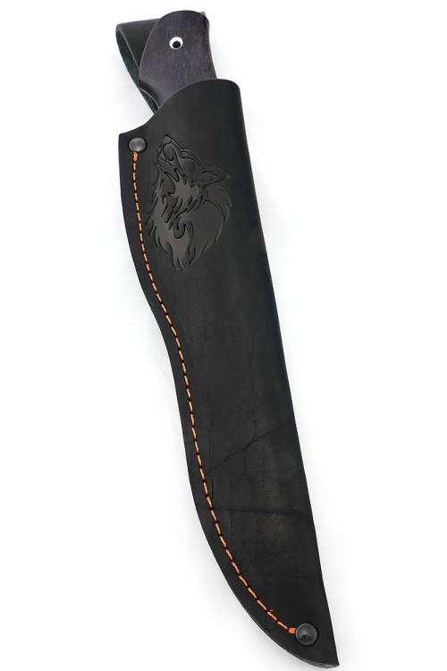 Нож Каюр сталь К340 рукоять мельхиор, карельская береза фиолетовая 