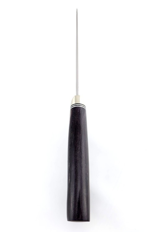 Нож Беркут сталь AUS8, рукоять мельхиор, карельская береза фиолетовая 