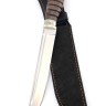Нож Пластун (казачий пластунский нож) сталь К340, рукоять мельхиор, карельская береза коричневая 
