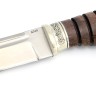 Нож Пластун (казачий пластунский нож) сталь К340, рукоять мельхиор, карельская береза коричневая 