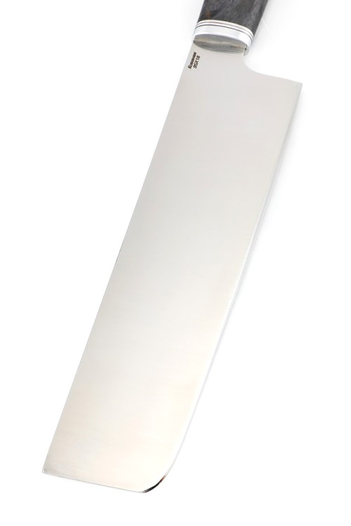 Овощной топорик Накири (95х18 - сатин, рукоять карельская береза фиолетовая) 