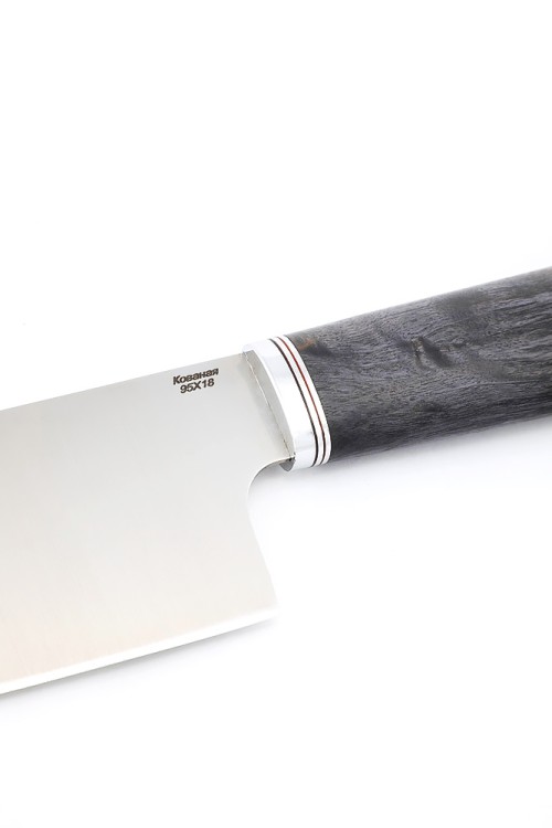 Овощной топорик Накири (95х18 - сатин, рукоять карельская береза фиолетовая) 