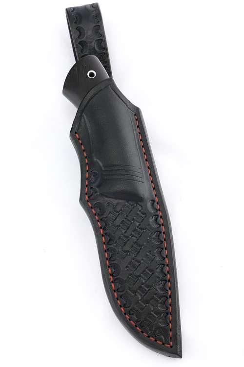 Нож Сурок сталь Elmax рукоять вставка акрил красный, черный граб ФОРМОВАННЫЕ НОЖНЫ 