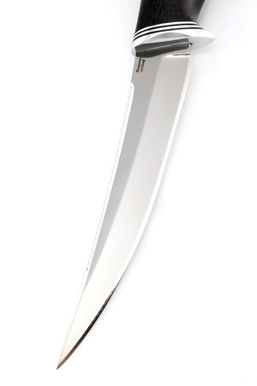 Нож Белуга сталь кованая Х12МФ рукоять черный граб 