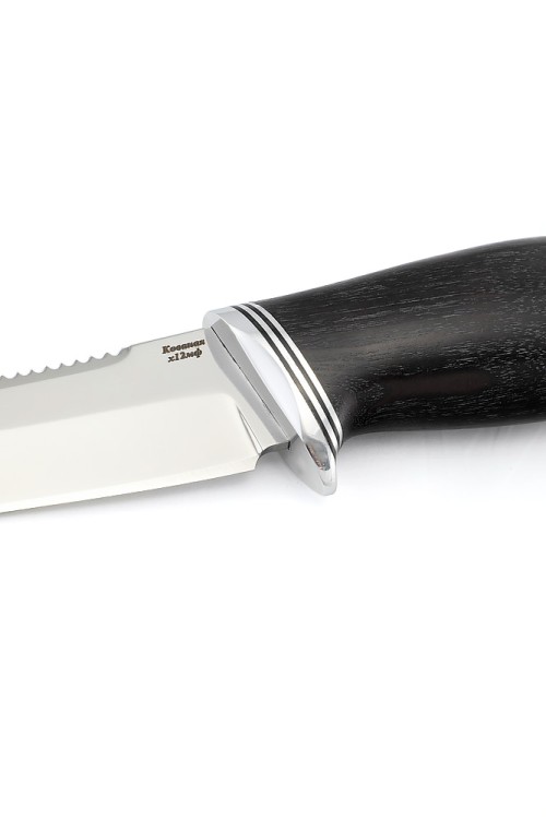 Нож Белуга сталь кованая Х12МФ рукоять черный граб 