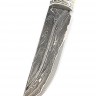Нож Берсерк дамаск ламинированный, фигурные долы, больстер литьё, вставка кость, стабилизированный кап клёна 