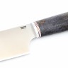Кухонный нож Сантоку средний кованая сталь 95х18 рукоять карельская береза фиолетовая 