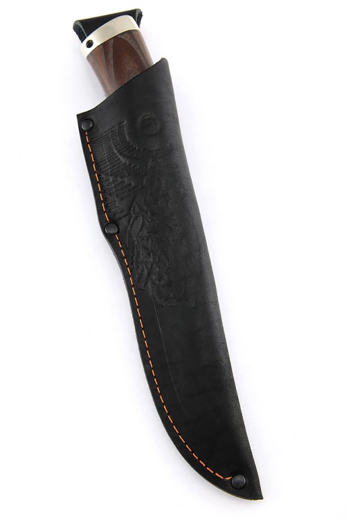 Нож Волк сталь кованая 95Х18 рукоять мельхиор ясень термоциклированный 