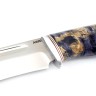 Нож Лось сталь N690 рукоять кап клена фиолетовый, формованные ножны 