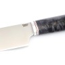 Кухонный нож Сантоку малый кованая сталь 95x18 рукоять карельская береза фиолетовая 