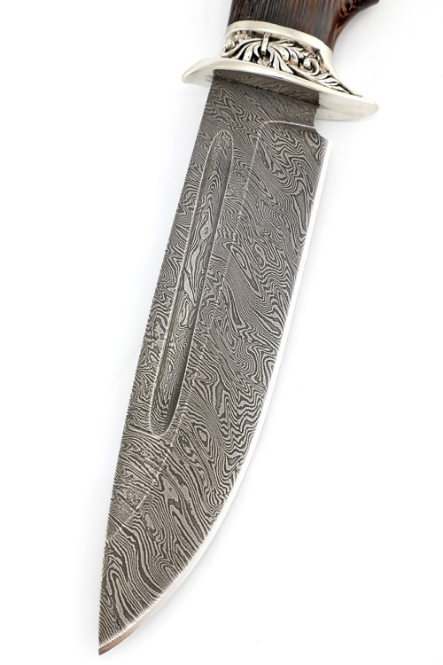 Нож Корсар сталь дамаск рукоять мельхиор, венге 